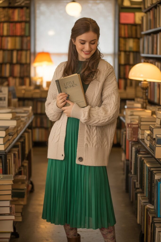 Oversized Cardigan + Midi Skirt