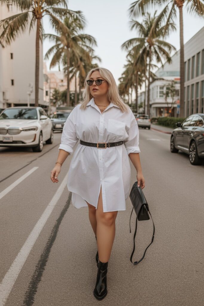 Oversized Shirt Dress + Belt for Effortless Chic