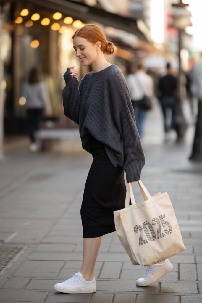 Oversized Sweater And Sneakers
