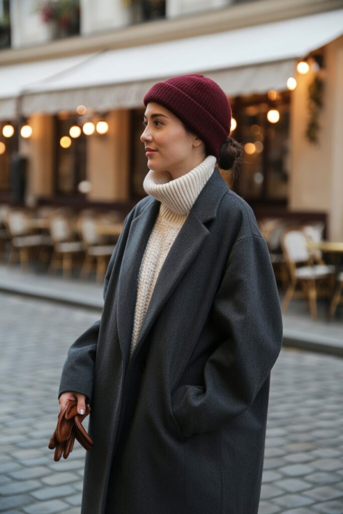 Oversized Wool Coat + Turtleneck Sweater