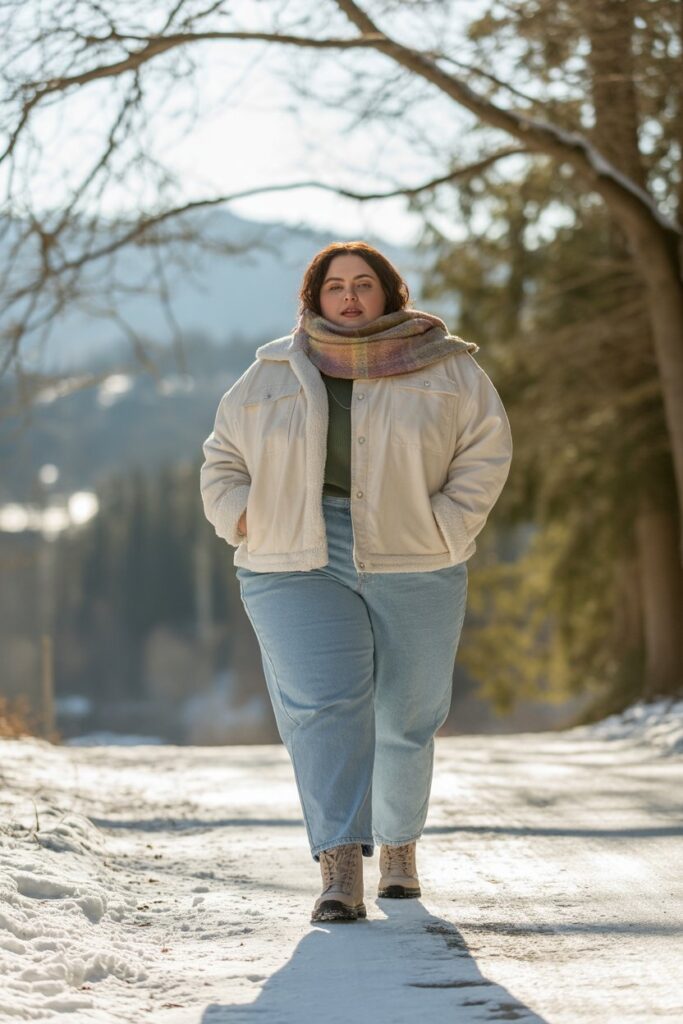 Sherpa Jacket + Mom Jeans