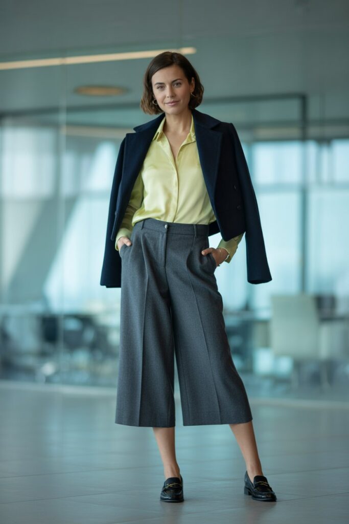 Silk Blouse + Wool Culottes