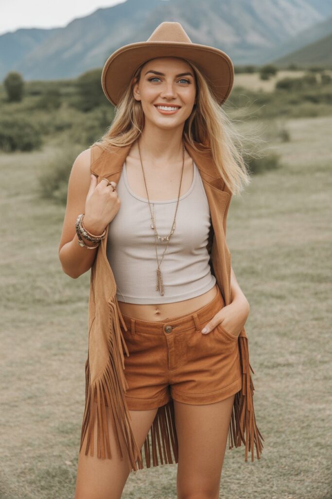 Suede Shorts + Tank Top