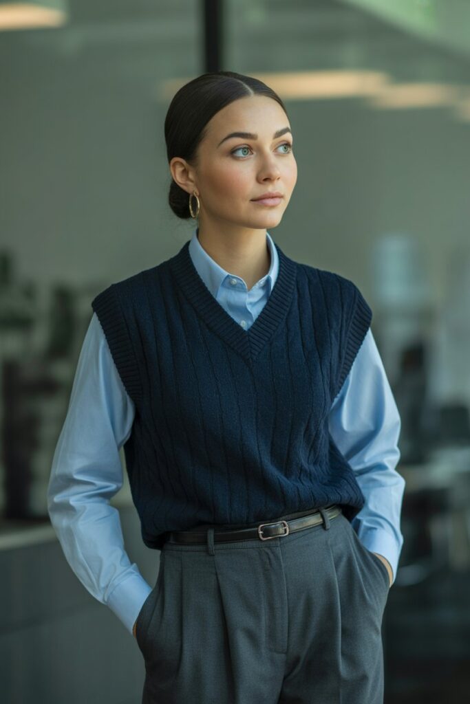 Sweater Vest + Button-Up Shirt