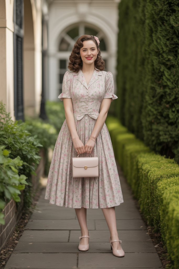 Tea Dress + Mary Janes