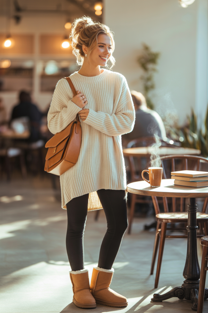 Thick Knit Sweater + Leggings + UGGs