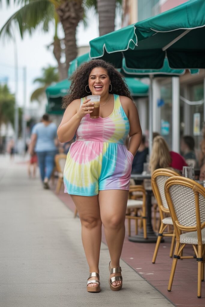 Tie-Dye Romper for Casual Day Out