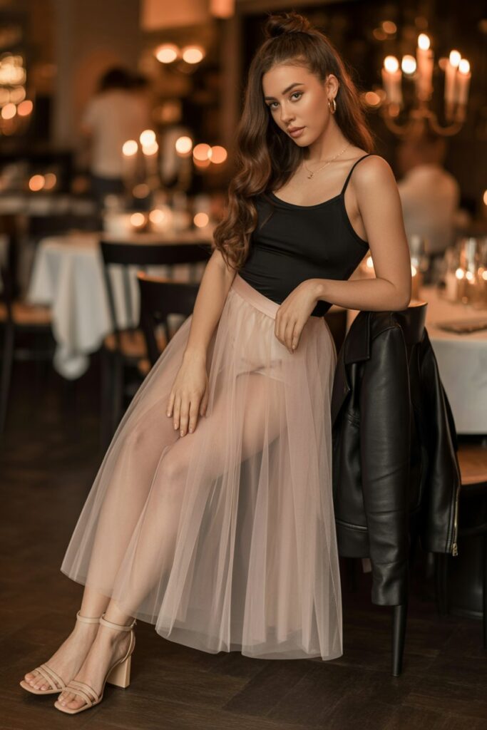 Tulle Skirt + Fitted Bodysuit For Date Nights