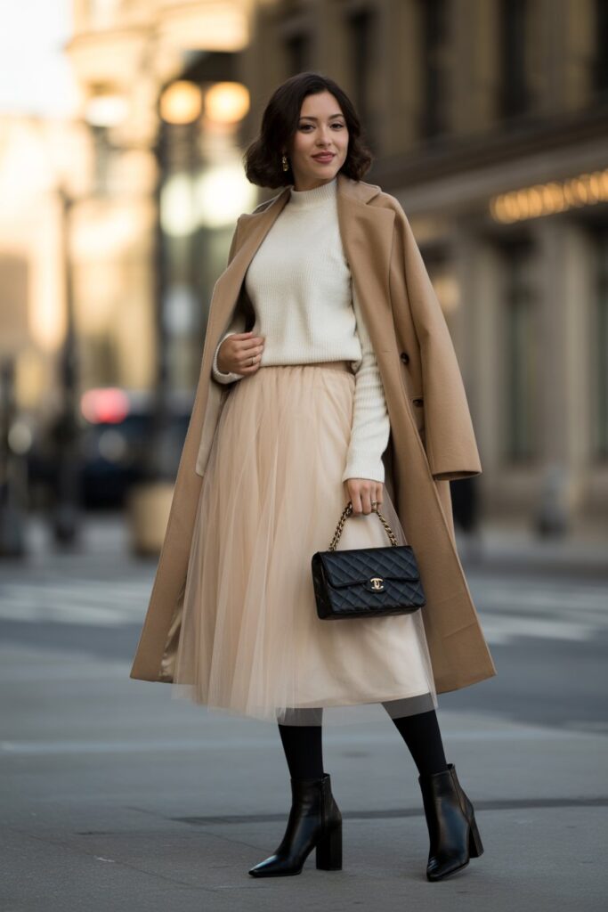 Tulle Skirt + Fitted Knit