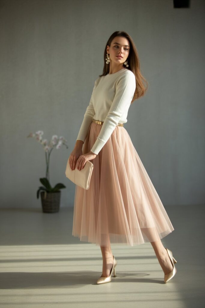 Tulle Skirt + Fitted Sweater