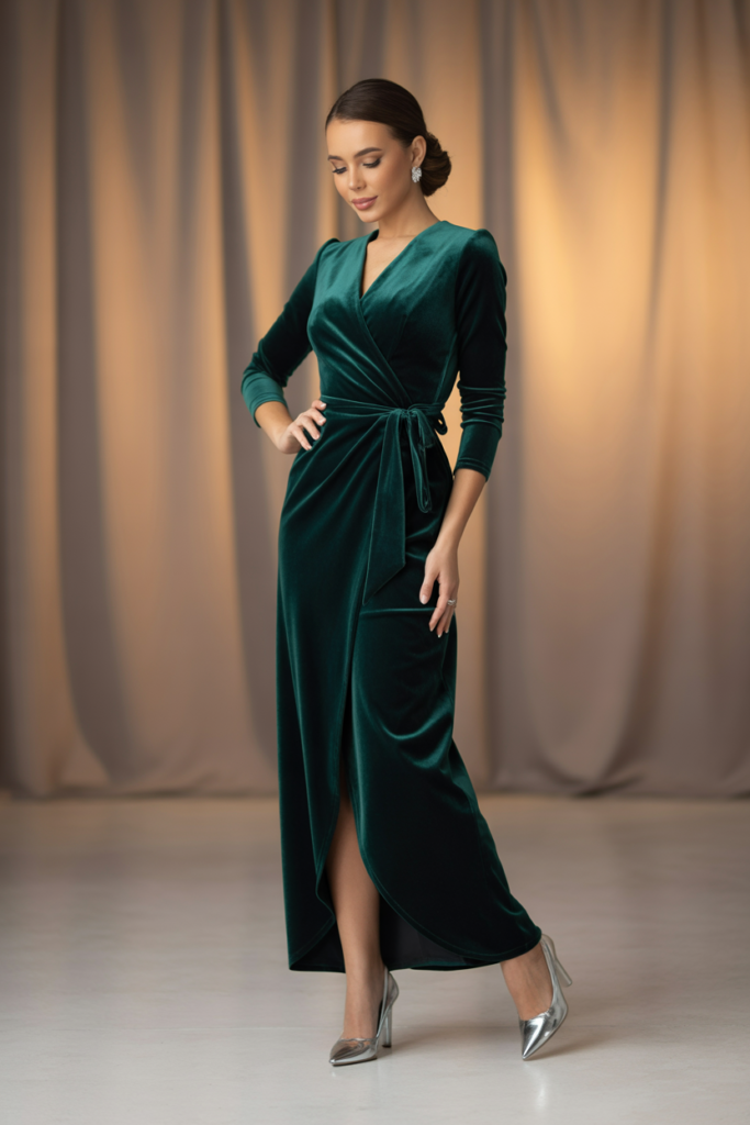 Velvet Wrap Dress

