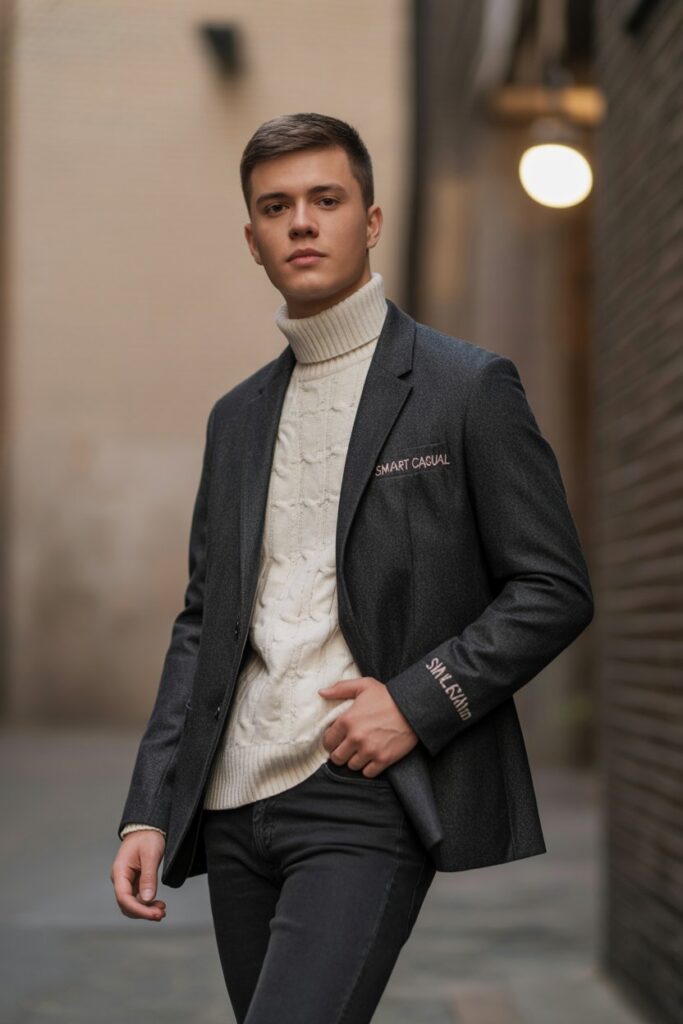 Wool Blazer + Knit Turtleneck