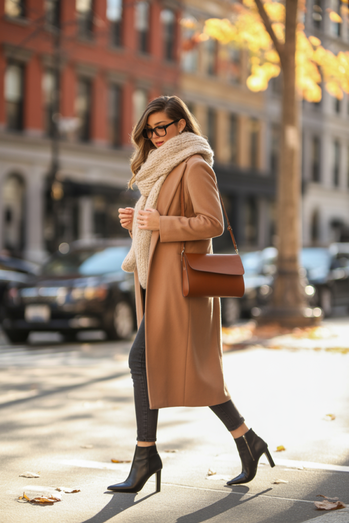 Wool Coat + Ankle Boots For Uptown Strolls