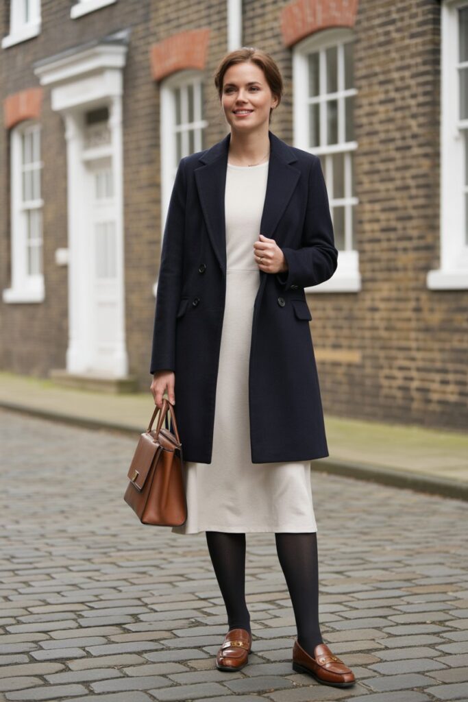 Wool Overcoat + Shift Dress