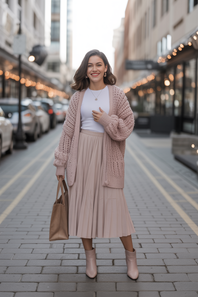 chunky knit cardigan + knit cardigan