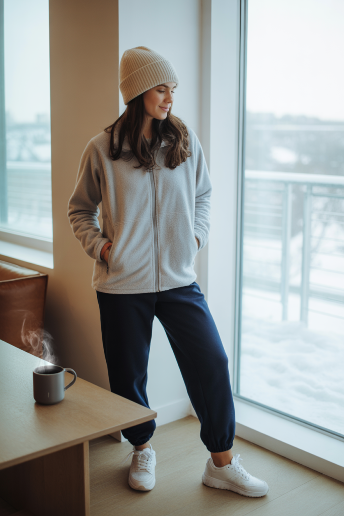 fleece jacket + joggers