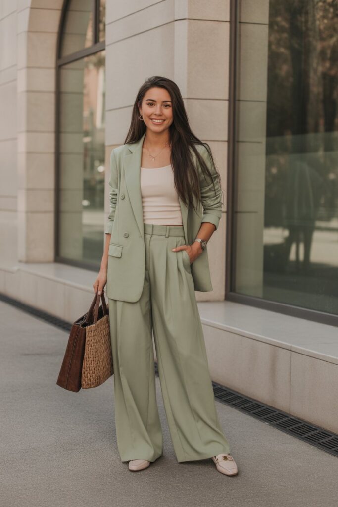 Blazer + Wide-Leg Pants