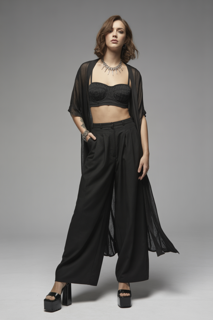Bustier Top + Flowing Pants