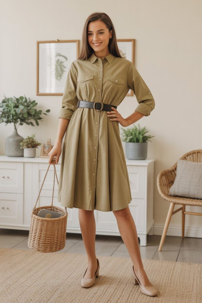 Button-Down Dress + Belt