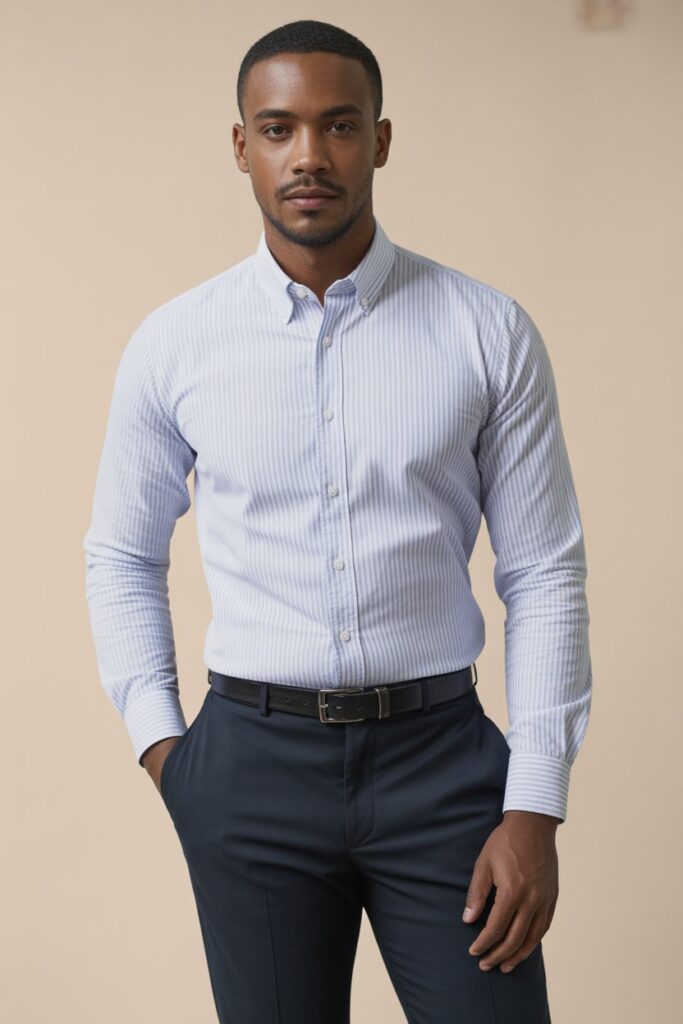 Button-Down Shirt + Slim-Fit Trousers