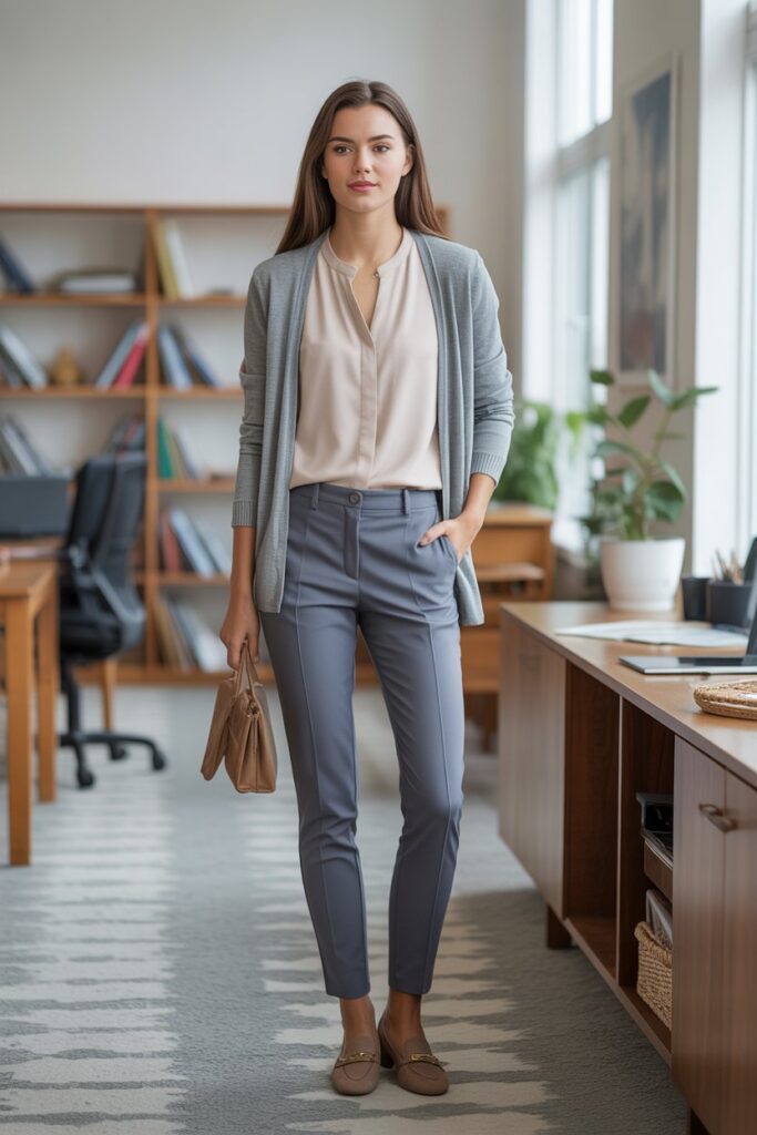 Cardigan + Slim Pants