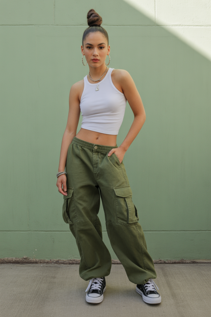 Cargo Pants + Fitted Tank