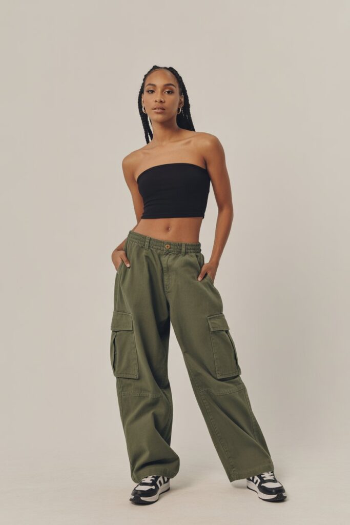 Cargo Pants + Fitted Tube Top