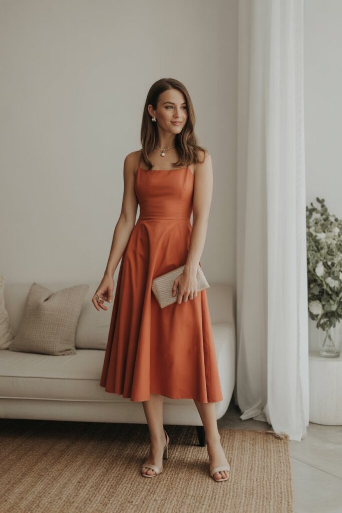 Chic Midi Dress + Minimalist Jewelry