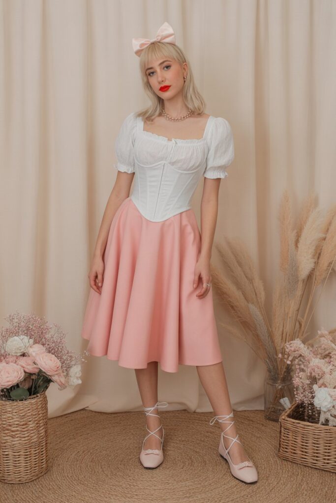 Corset-Inspired Top + A-Line Skirt