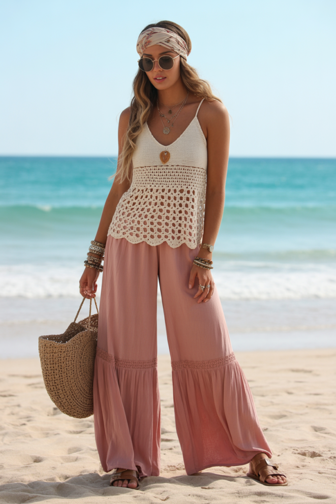 Crochet Top + Palazzo Pants