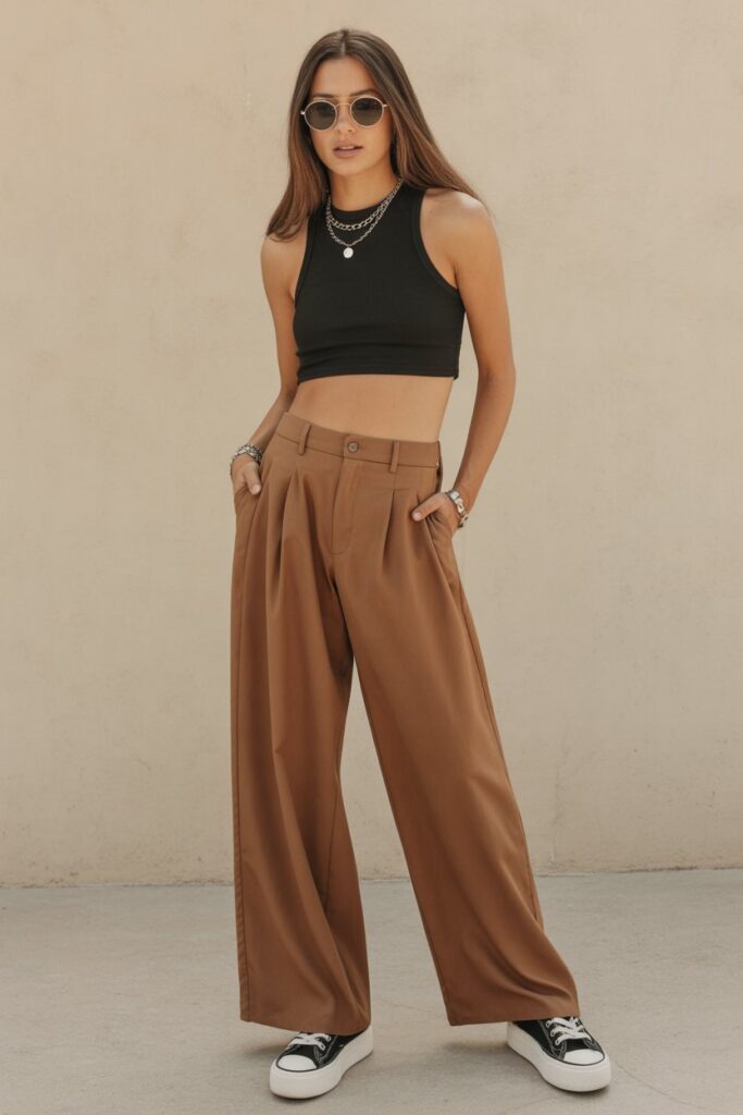 Crop Top + Wide-Leg Pants For Breezy Comfort