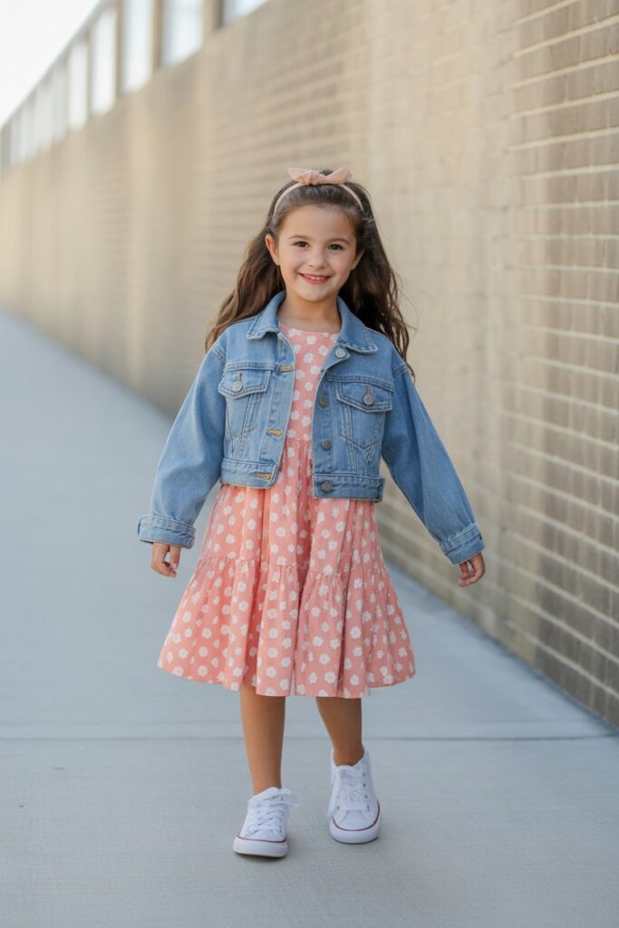 Cropped Denim Jacket + Sundress