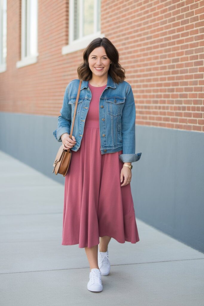 Denim Jacket + Midi Dress
