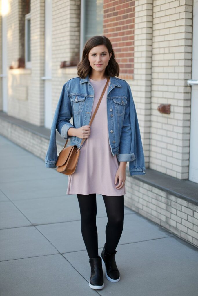 Denim Jacket + T-Shirt Dress
