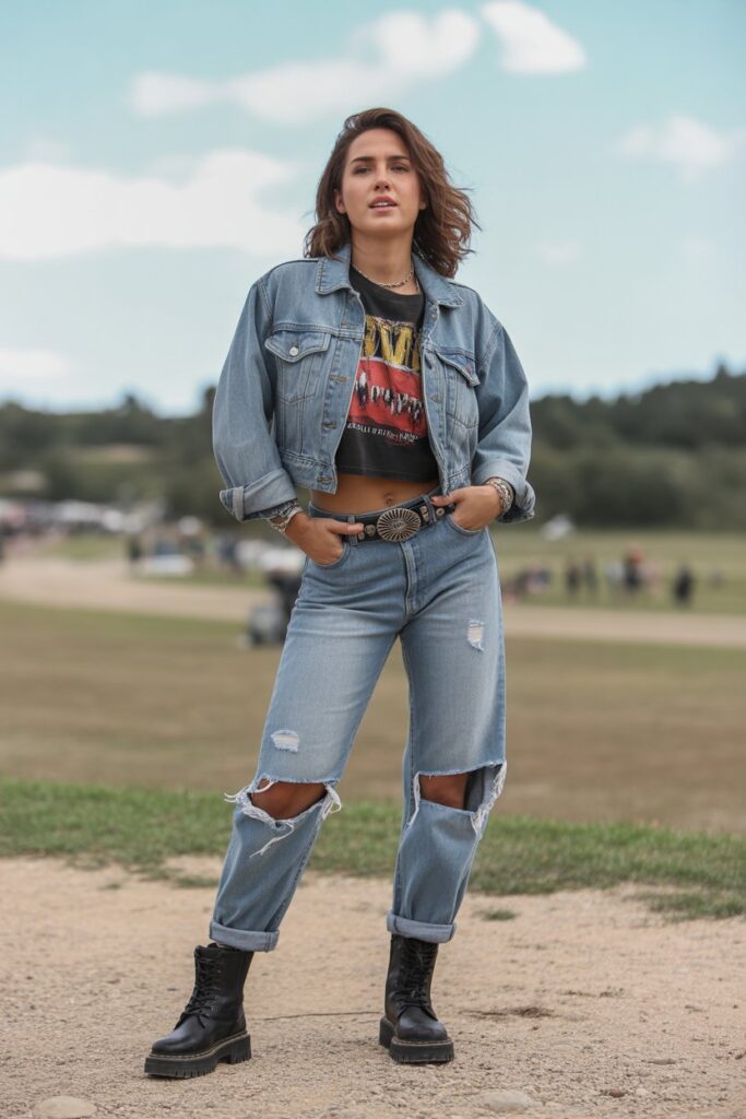 Denim-On-Denim Rockstar Look