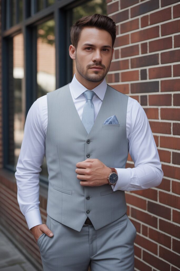 Dress Shirt + Vested Suit