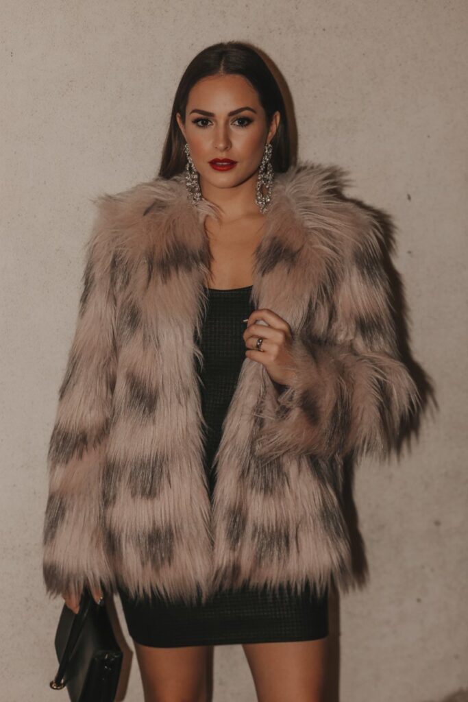Faux Fur Coat + Mini Dress