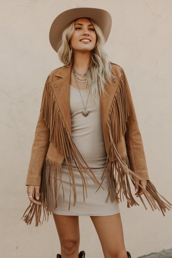 Fringe Jacket + Mini Dress