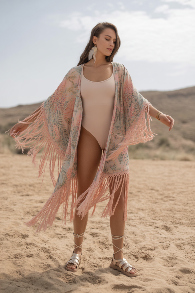 Fringe Kimono + Bodysuit