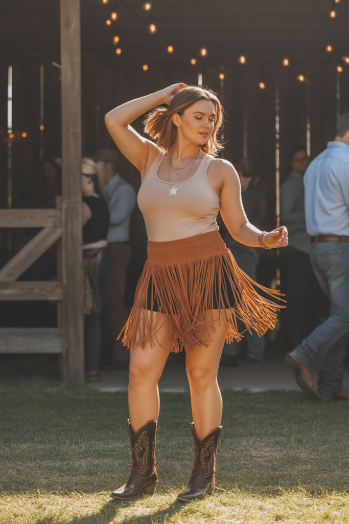 Fringe Skirt + Tank Top For Dance-Ready Style