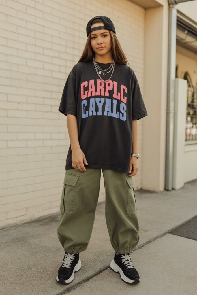 Graphic Tee + Cargo Pants.g