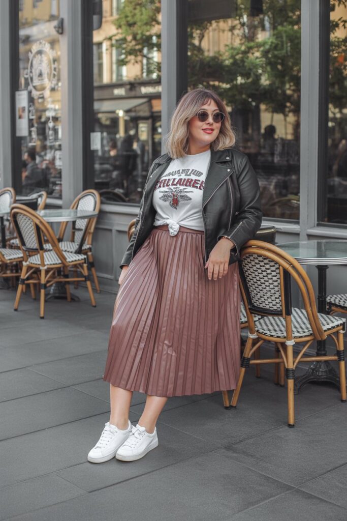 Graphic Tee + Midi Skirt For Casual Edge