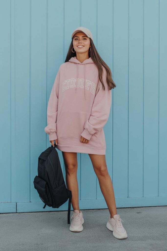 Hoodie Dress + Sneakers