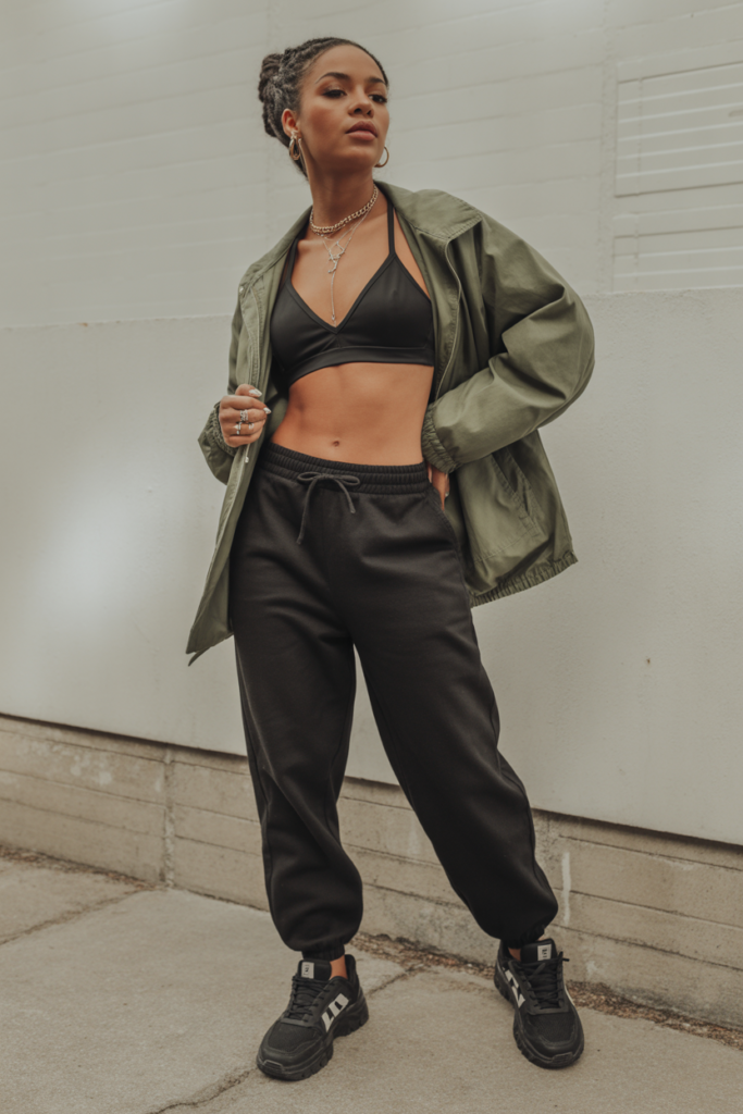 Joggers + Statement Bralette