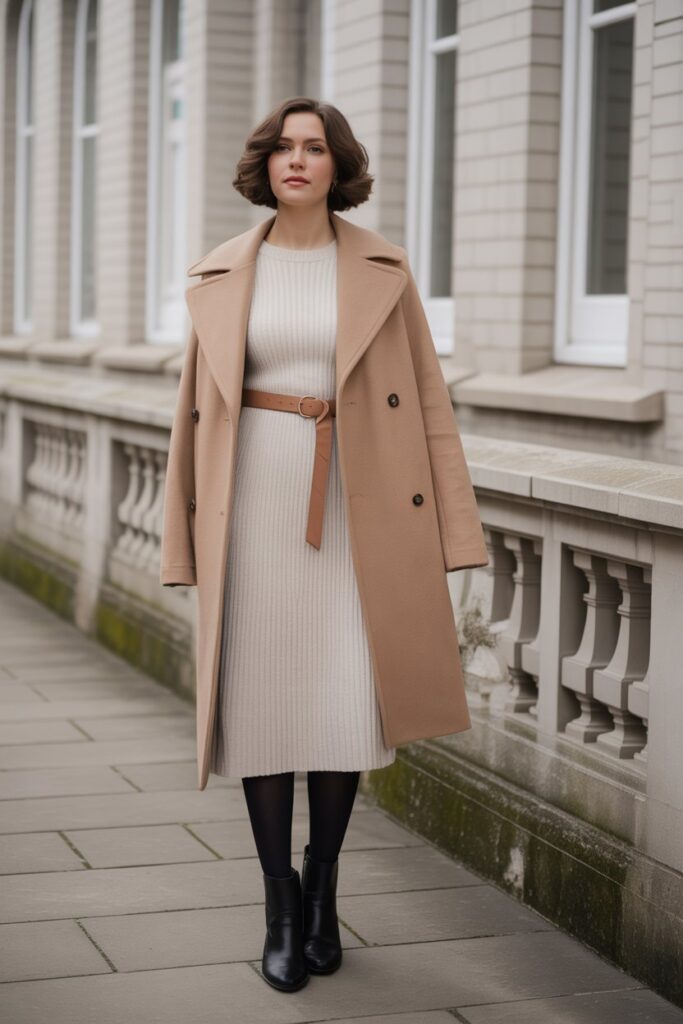 Knit Dress With A Belt