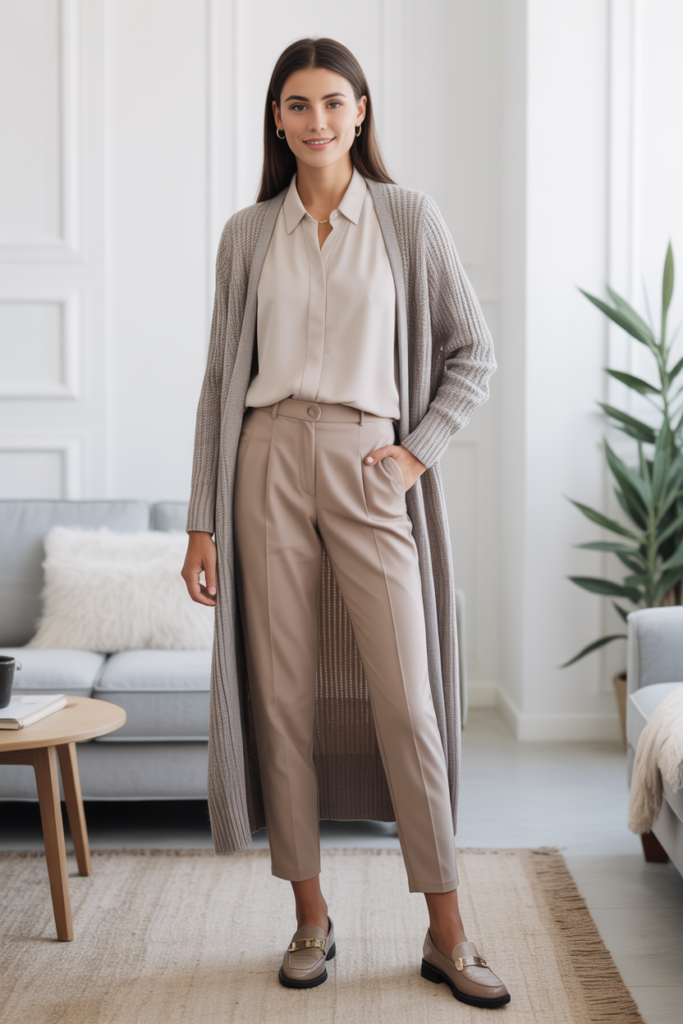 Longline Cardigan + Pencil Pants For Smart Comfort