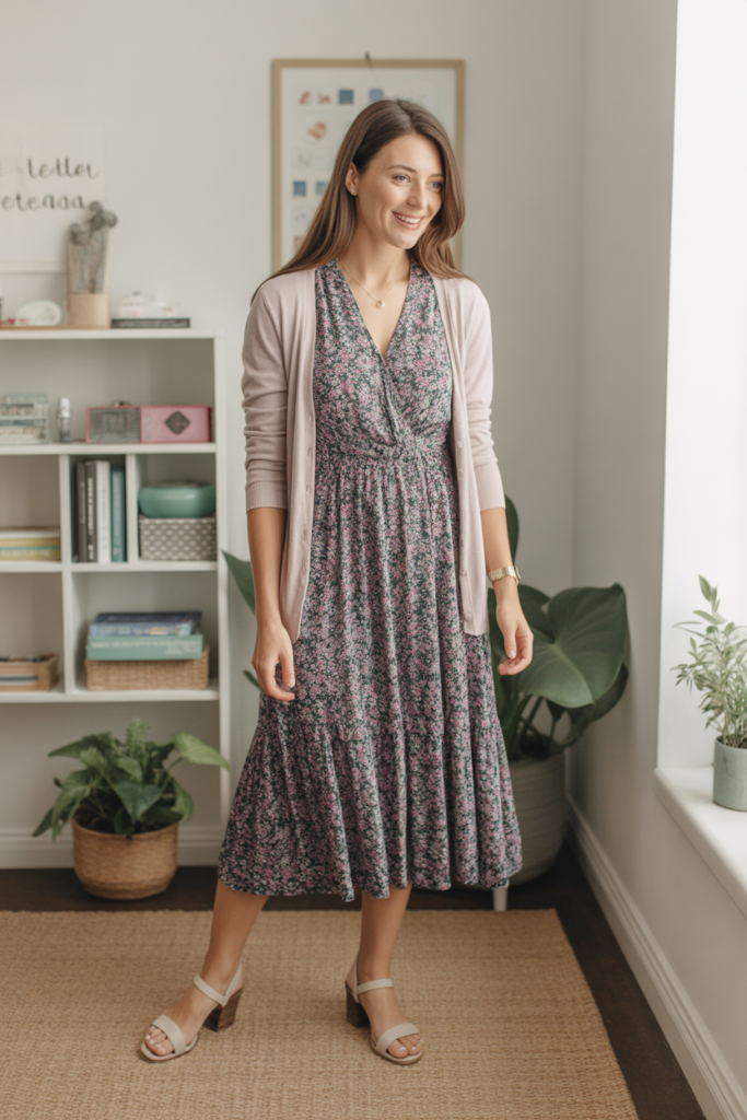 Midi Dress + Cardigan