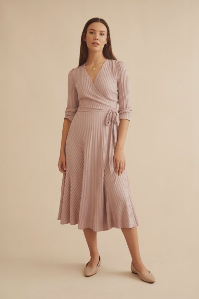 Midi Wrap Dress + Flats