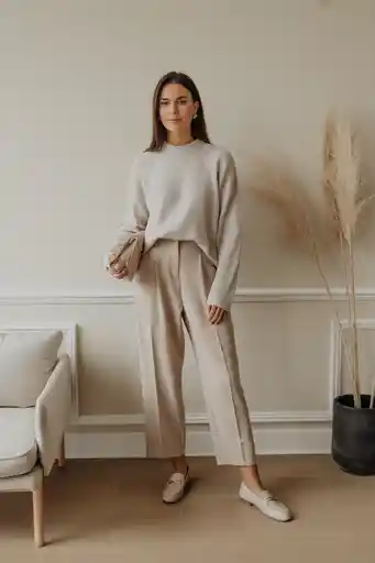 Neutral Knit Sweater + Trousers