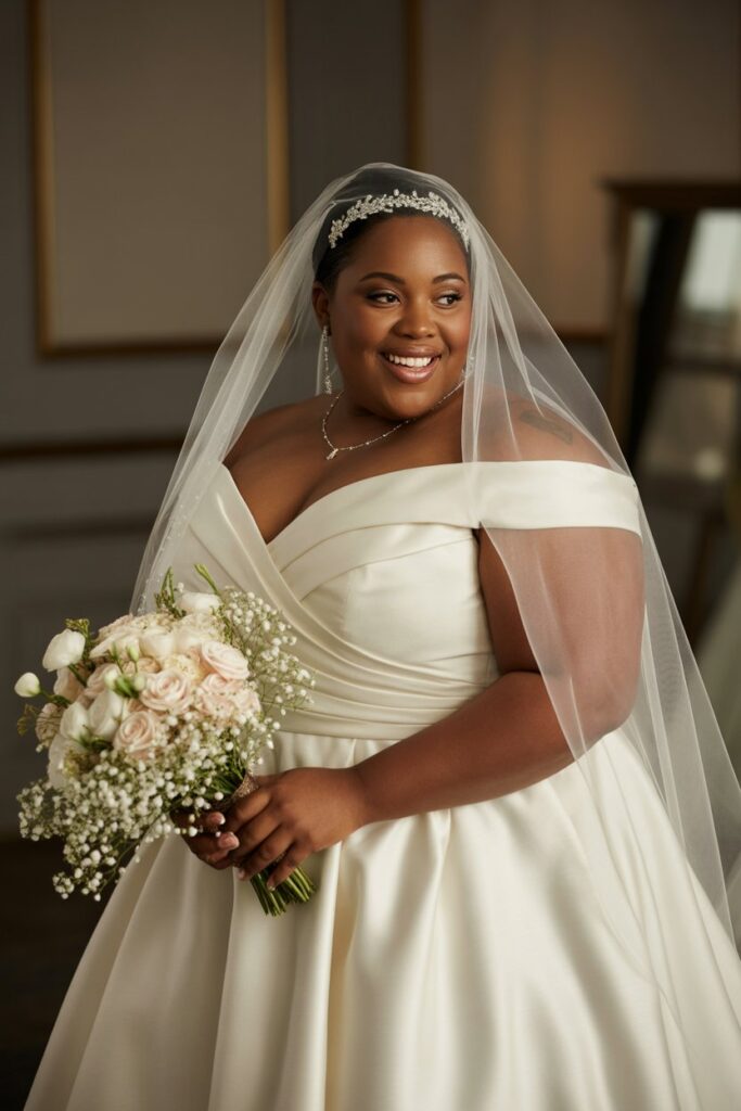 Off-White Gown For The Plus-Size Bride